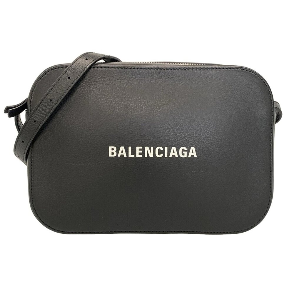 BALENCIAGA Camera Bag Shoulder Black Leather